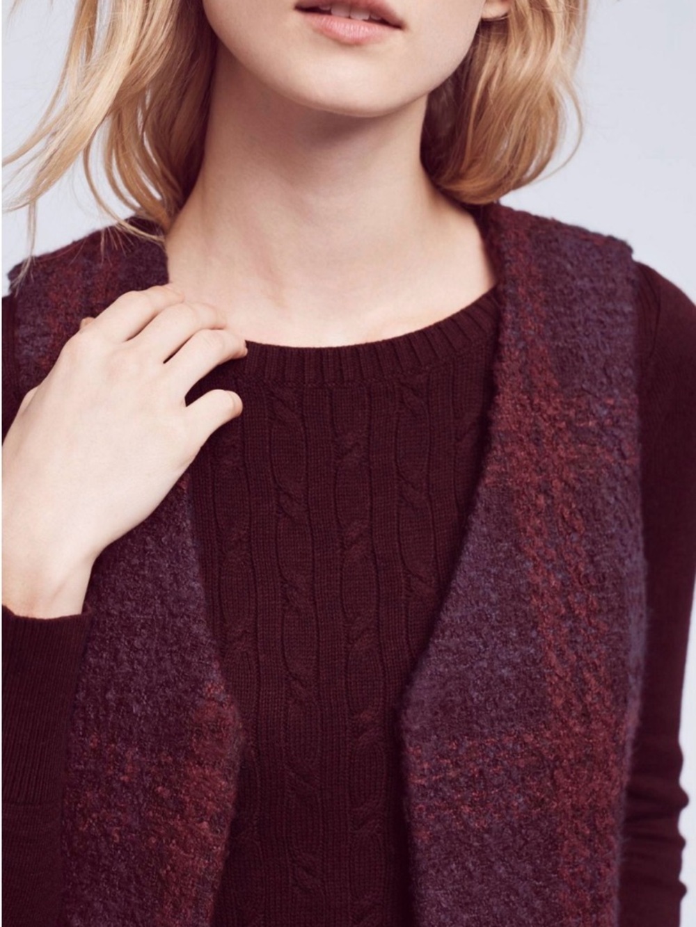 Sanctuary Yannah Plaid Vest Faux Fur Collar Anthropologie NWT $158 - Picture 3 of 6